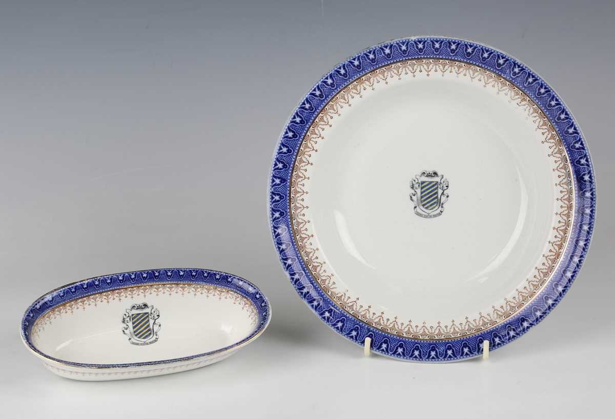 Two pieces of Royal Doulton Bordeaux pattern pottery, decorated with the crest of the Sociedad