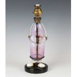 A Murano glass figural decanter bottle and stopper, mid 20th century, in the form of a standing