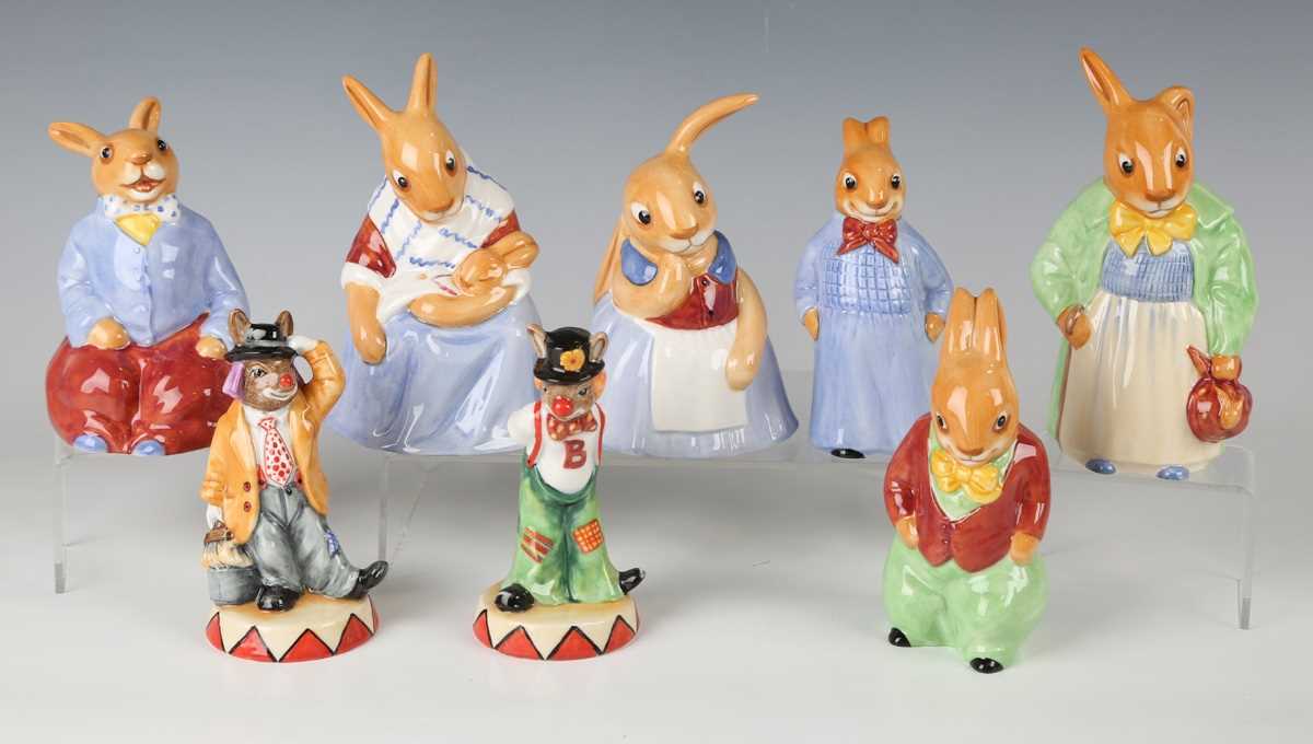 Eight Royal Doulton limited edition Bunnykins figures celebrating 75 years of Bunnykins,