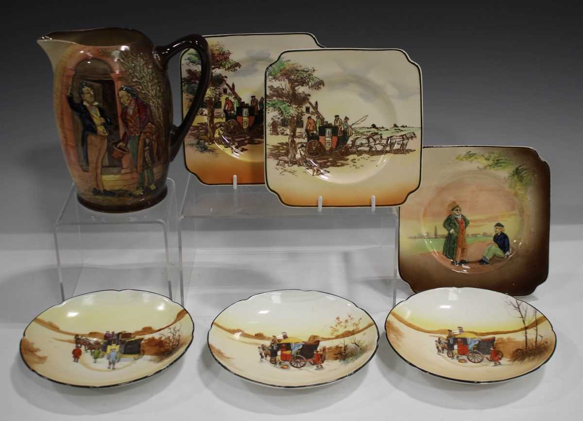 A large mixed group of Royal Doulton Dickens related relief moulded series ware, comprising six - Image 4 of 6