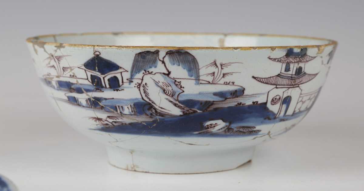 A London delft bowl, Lambeth, 1756-83, painted to the interior with the inscription 'Success To - Image 3 of 10