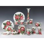 A group of Wemyss pottery painted with pink cabbage roses, circa 1900 and early 20th century,