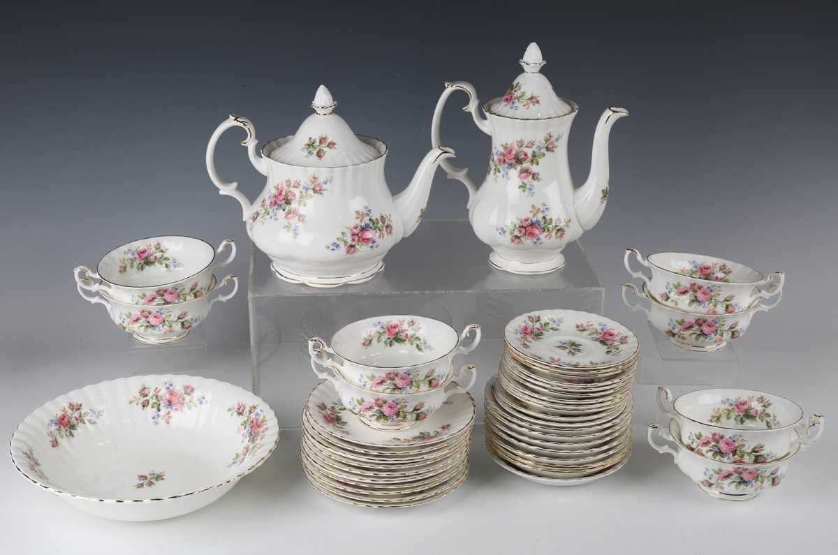 A Royal Albert Moss Rose pattern part service, including two tureens and one cover, two graduated - Image 3 of 5