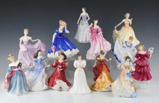 Ten Royal Doulton Figure's of the Year, comprising Mary 1992, HN3375, Amy 1991, HN3316, Patricia