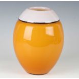 A Lino Tagliapietra for Effetre International Murano glass vase, dated 1985, the opaque white