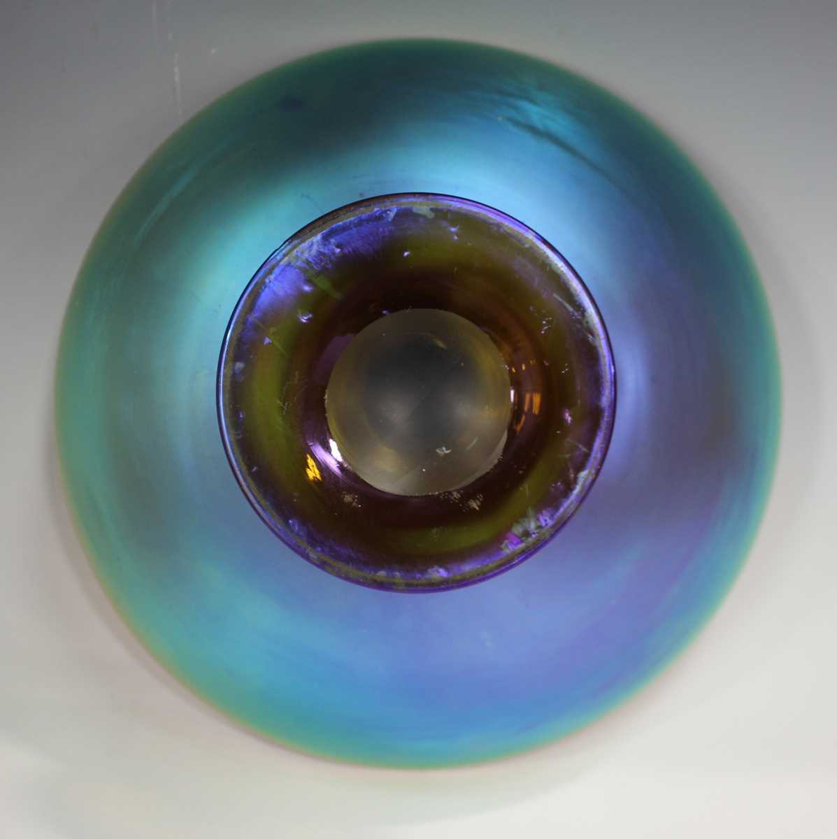 A set of ten WMF Myra-Kristall iridescent glass circular bowls, circa 1930, of gently flared from - Image 4 of 12