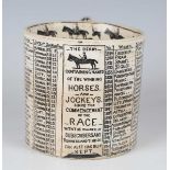 A Lloyd & Co. pottery commemorative horse racing tankard, circa 1876, printed in black with a list