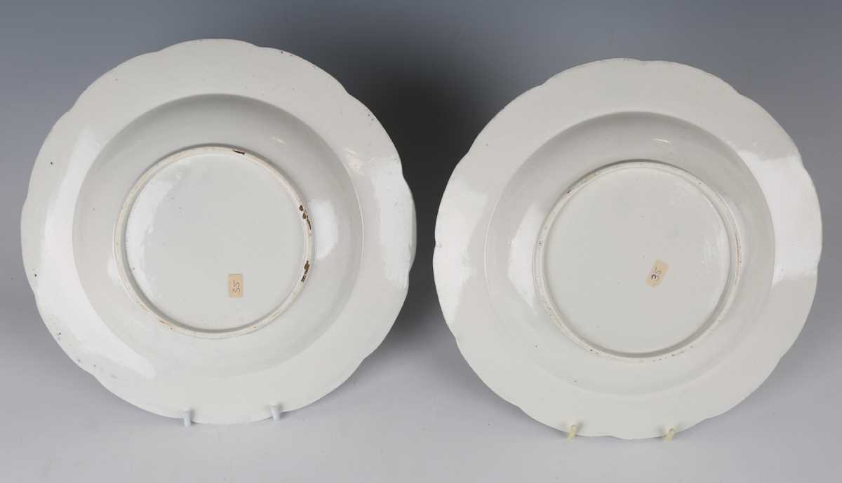 A pair of Caughley Chantilly Sprig pattern blue painted soup plates, circa 1790, impressed ‘ - Image 3 of 5