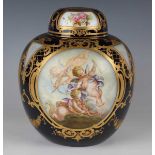 A Fischer & Mieg Pirkenhammer porcelain ginger jar and cover, second half 19th century, the cobalt