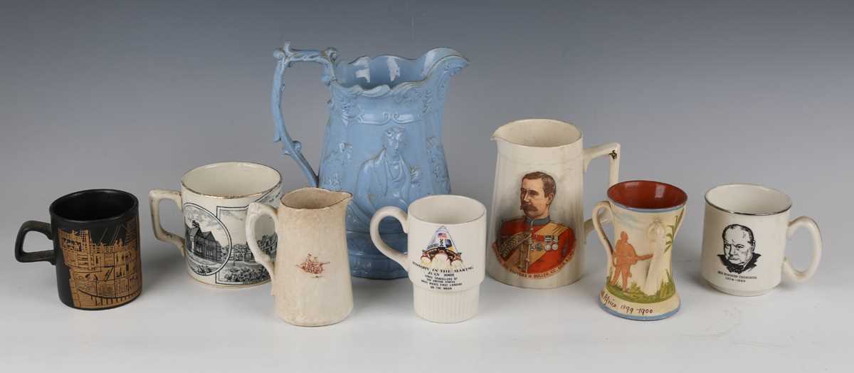 A group of commemorative pottery, 19th and 20th century, including a John Wesley circular plaque - Image 10 of 10