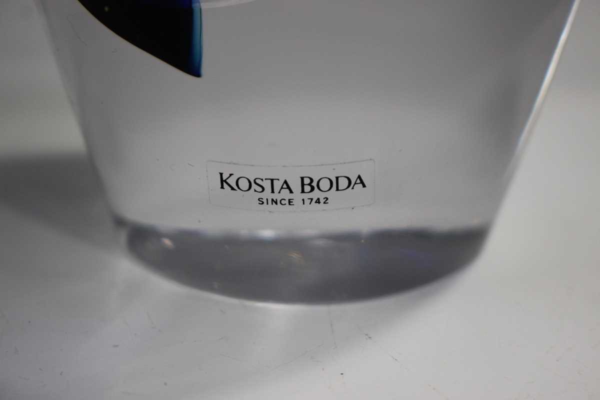 A Kosta Boda studio glass vase, designed by Goran Warff, of gently swollen cylindrical form with - Image 6 of 7