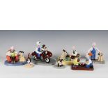 Seven Coalport Characters Wallace & Gromit figures, comprising A Close Shave limited edition Hold On