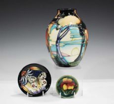 A Moorcroft limited edition Light on Water pattern vase, dated 2005, designed by Emma Bossons, No.44