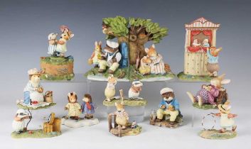 A large group of Villeroy & Boch Foxwood Tales figures and wares, including a pair of bookends,