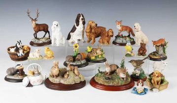 A large mixed group of Border Fine Arts Studio and Chiltern Collection animals and groups, including