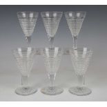 A mixed group of cut glass drinking glasses, mostly 20th century, including a set of four Webb