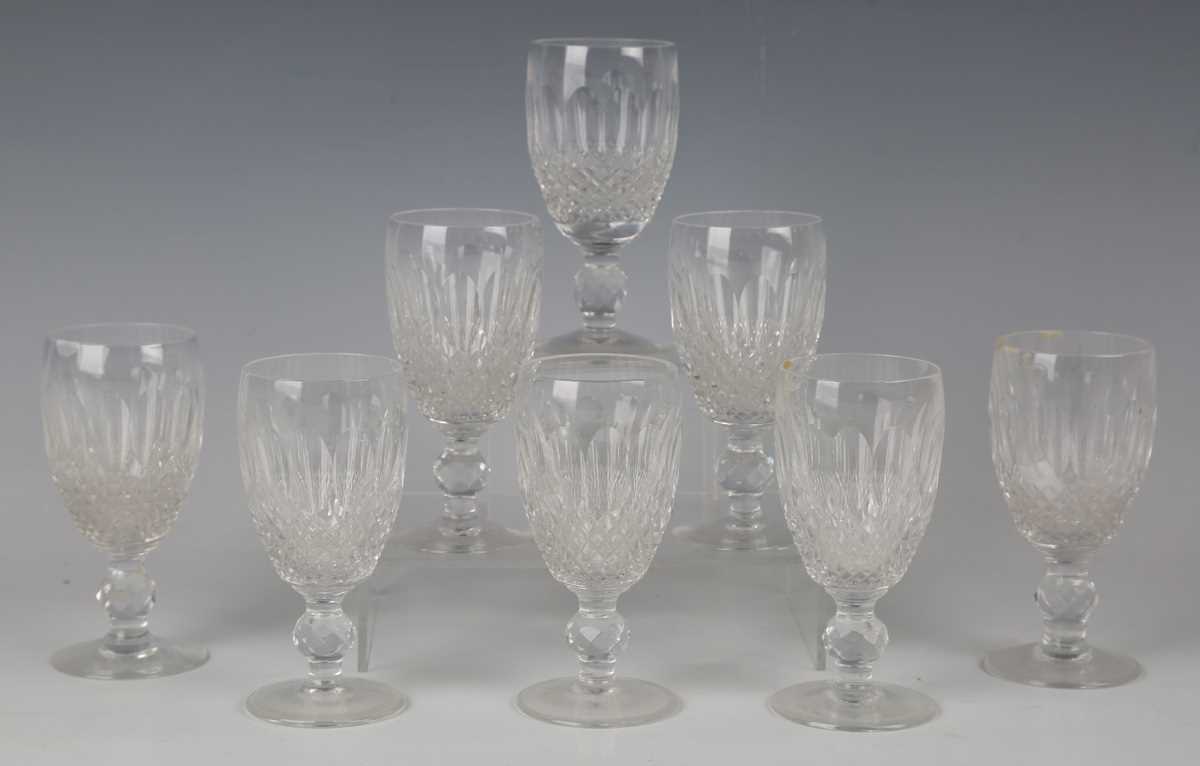 A set of eight Waterford Colleen pattern sherry glasses, height 10.5cm, together with a mixed