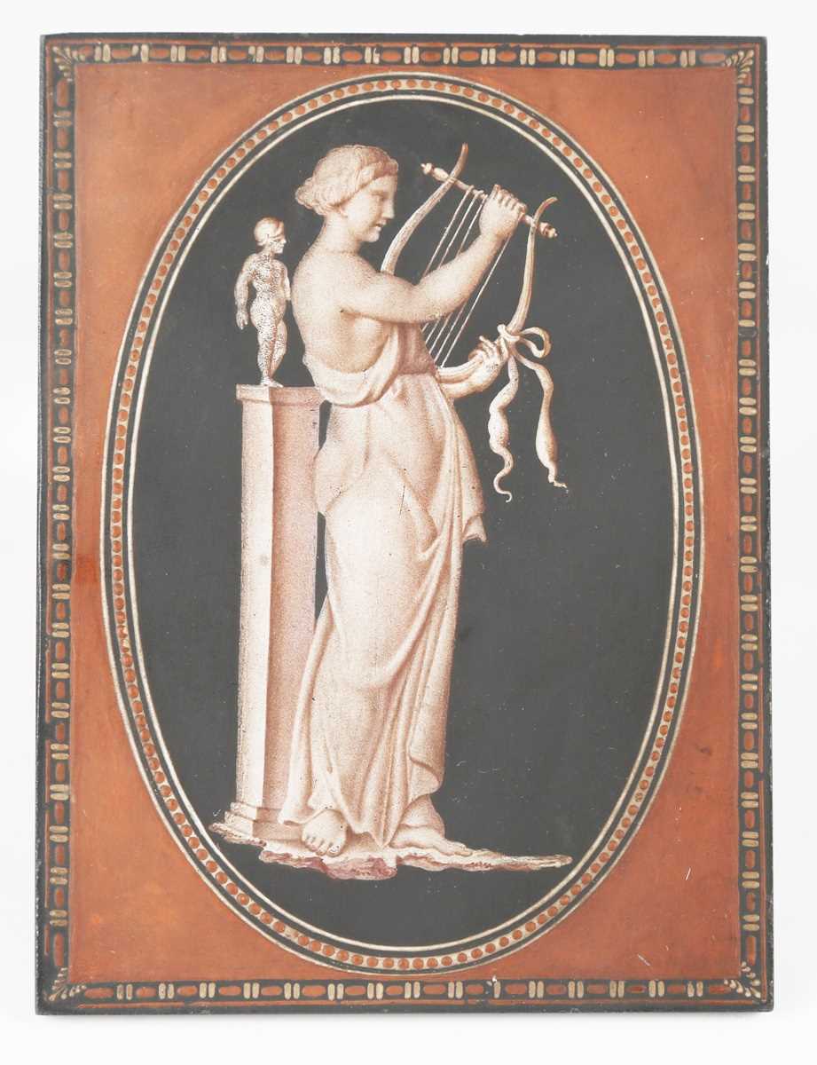 An unusual black basalt rectangular plaque, probably Wedgwood, late 18th century, decorated with '