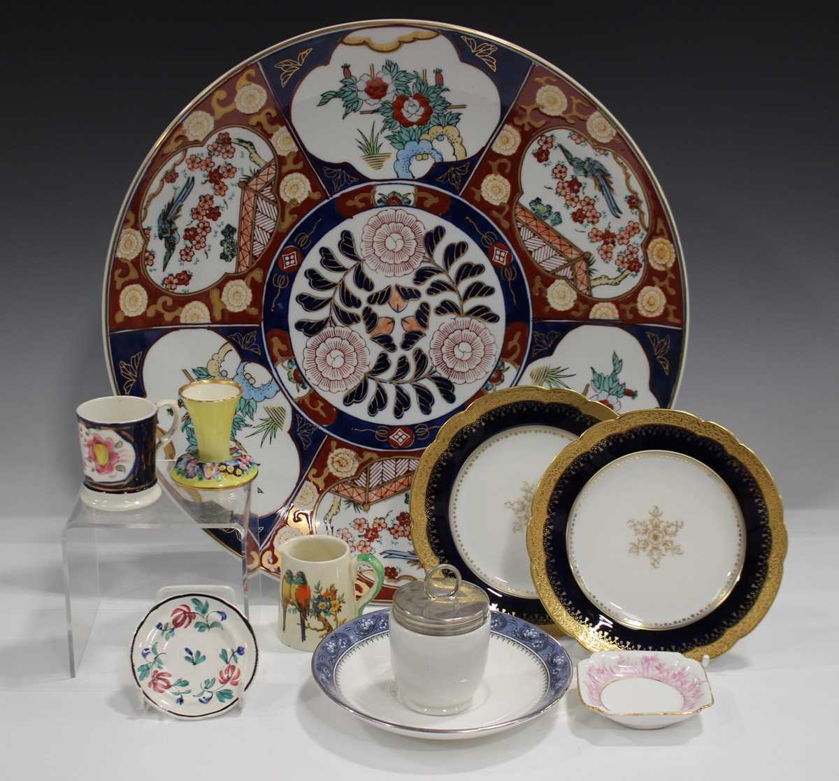 A Spode 967 Japan pattern saucer dish, circa 1820, painted in gilt enriched Imari colours, red - Image 7 of 7