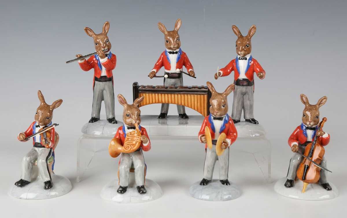 Seven Royal Doulton limited edition Bunnykins Orchestra figures, modelled by Shane Ridge, each