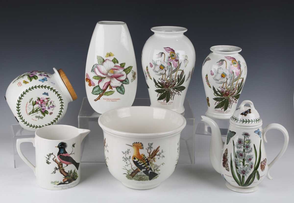 A group of Portmeirion Botanic Garden pattern wares, including a three-piece teaset, boxed, four