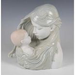 A large Lladro sculptural group Sweet Caress, No. 8582, blue printed, impressed and incised marks to