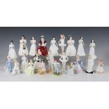 Twenty-two Royal Doulton figures, comprising Harmony, HN4096, Sentiments Greetings, HN4250,