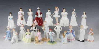 Twenty-two Royal Doulton figures, comprising Harmony, HN4096, Sentiments Greetings, HN4250,