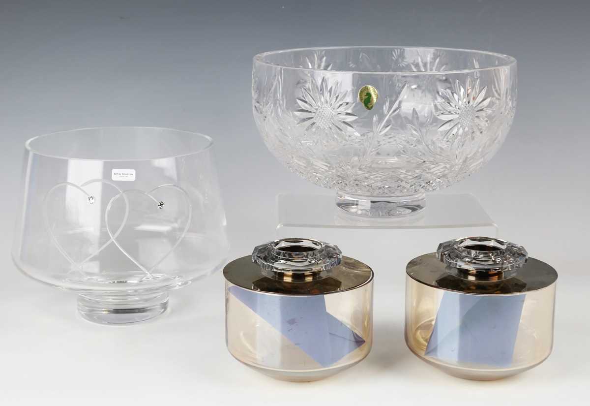 A Waterford Crystal cut glass Sunflower bowl from the Flora & Fauna Collection, acid etched mark