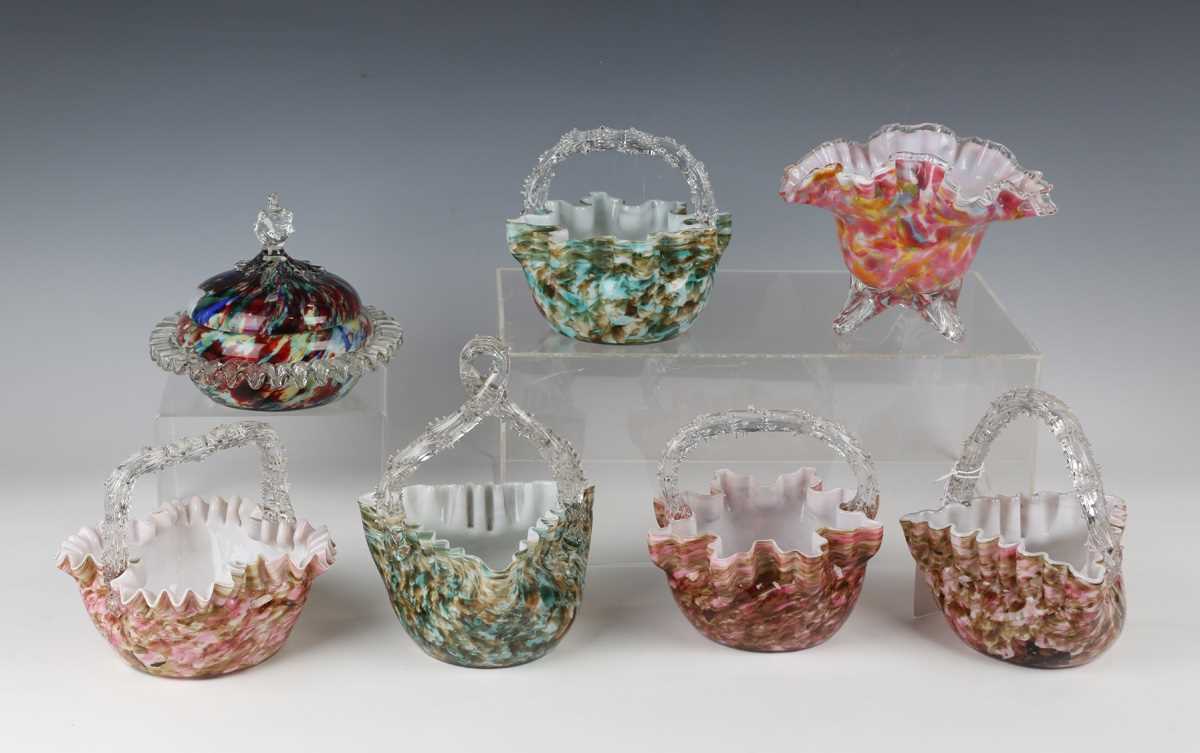 A mixed group of spatter glass, English and European, late 19th/20th century, some pieces in the - Image 3 of 3