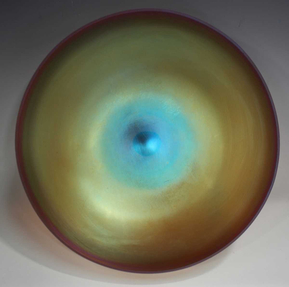 A set of ten WMF Myra-Kristall iridescent glass circular bowls, circa 1930, of gently flared from - Image 7 of 12