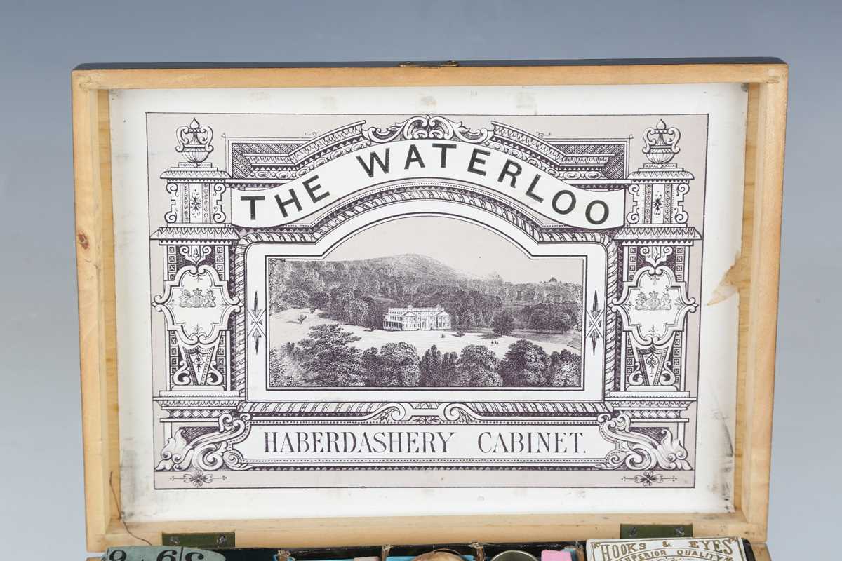 A late Victorian fern ware needlework box, the interior of the lid labelled 'The Waterlook - Image 2 of 6