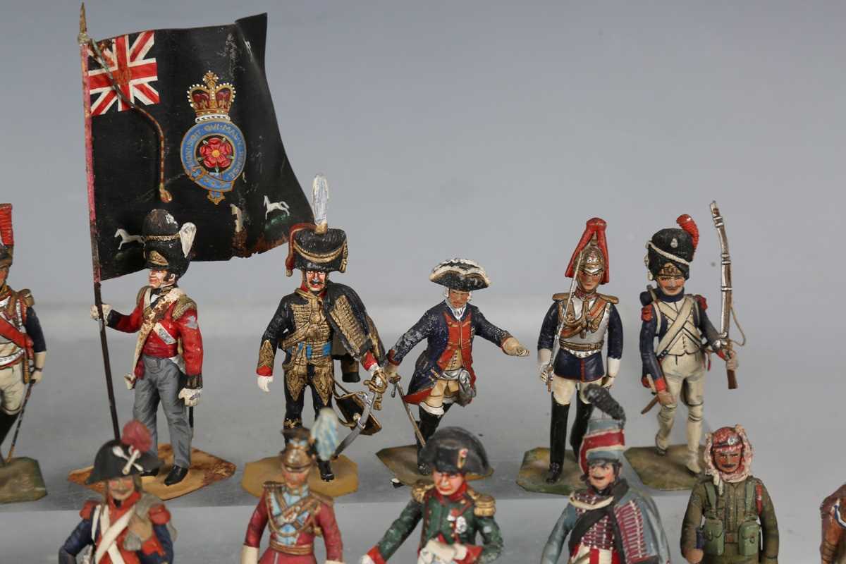 A group of Stadden-type military figures, including Wellington, Napoleon and Roman (paint chips - Image 4 of 7