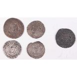 A small group of early hammered silver coinage, comprising an Edward III half-groat, London Mint,