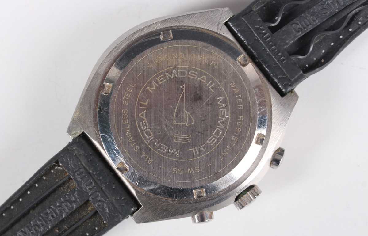 A V.I.P Memosail 10 minutes chronograph steel cased gentleman's wristwatch, the signed blue and - Image 4 of 6