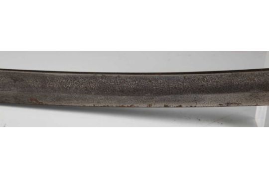 An Imperial German artillery officer's sword with curved single-edged fullered blade with clipped - Image 3 of 12