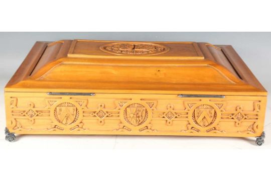 An early 20th century Art Nouveau rectangular presentation casket with silvered bronze mounts, the - Image 10 of 26