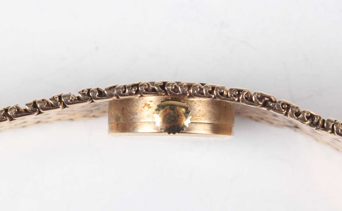 A Rodania 9ct gold lady's bracelet wristwatch, the signed silvered dial with gilt baton hour - Image 5 of 7