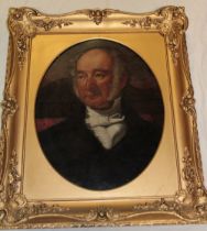 Artist Unknown - oil on board A 19th century bust portrait of a gentleman,