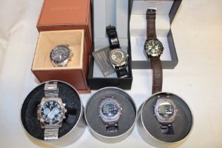 Six various gents wrist watches including Jacques Farel, Rotary,