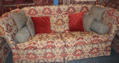 A high quality Victorian-style Knoll House suite comprising an 8' double drop-end sofa in