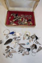 A selection of various silver earrings, various other dress earrings, costume jewellery,