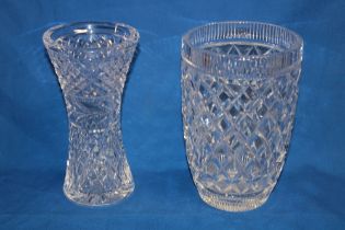 A Waterford cut-glass tapered vase,