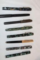 A selection of various fountain pens including Conway Stewart, Goldcrest, Waterman's etc.