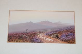 D**H** Pinder - gouache "Princetown Road", signed and inscribed,