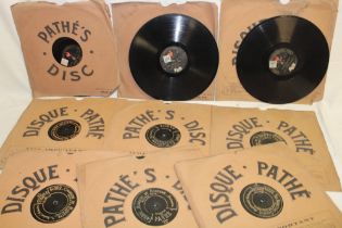 A selection of Pathe 78 rpm records - inside to outside playing