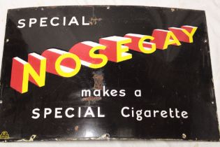 An enamel rectangular advertising sign "Special Nosegay Makes A Special Cigarette",