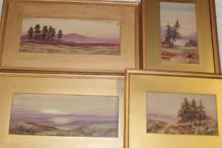 F** Stafford - watercolours A pair of moorland scenes,