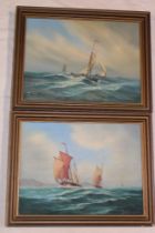 Philip Marchington - oils on canvases Fishing boats at sea, signed,
