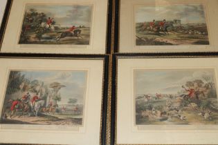 A set of four 19th century coloured hunting prints "Bachelor's Hall",